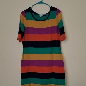 Multi color striped plus size (bodycon) dress 1x
